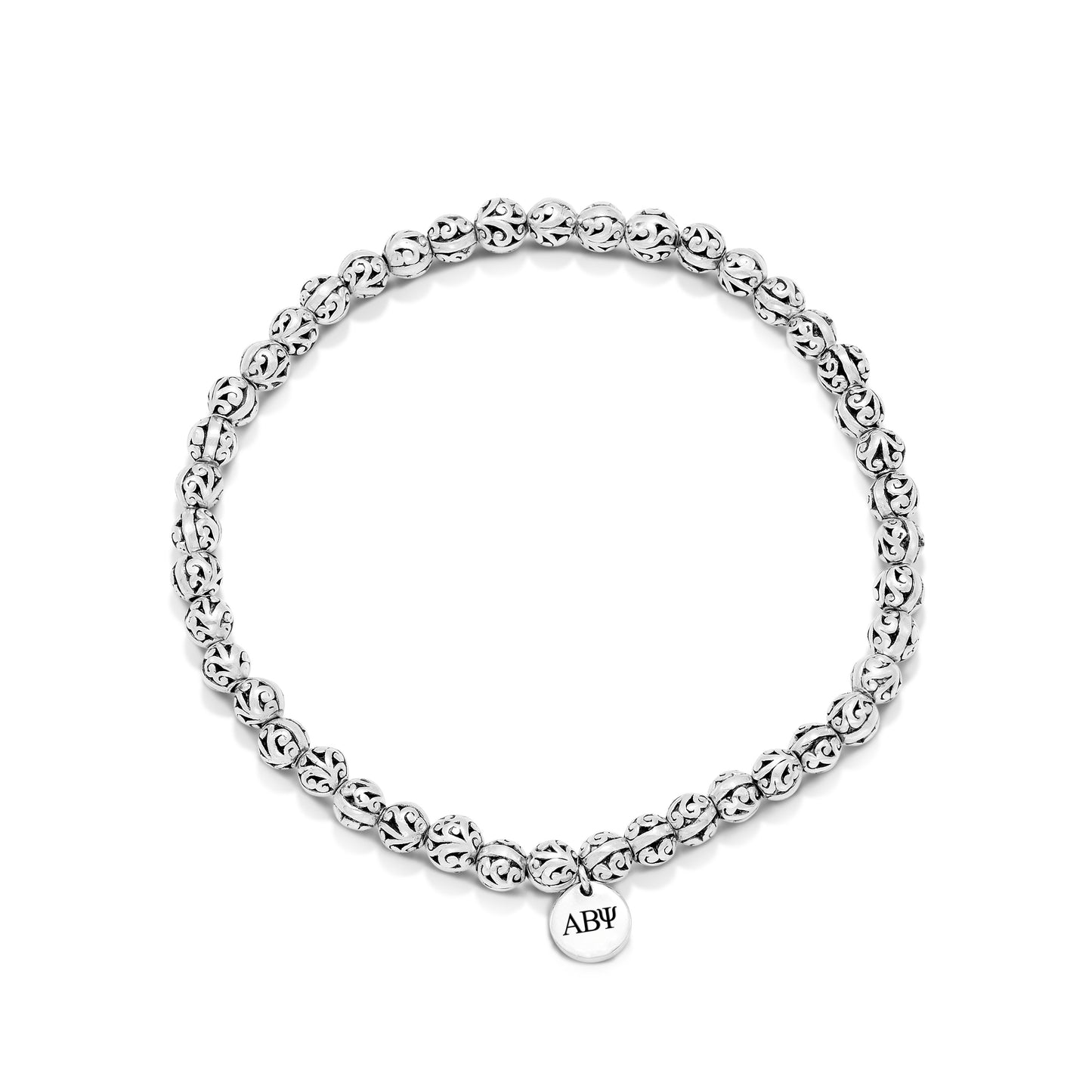 LH Scroll 4mm Bead "ABY" Stretch Bracelet