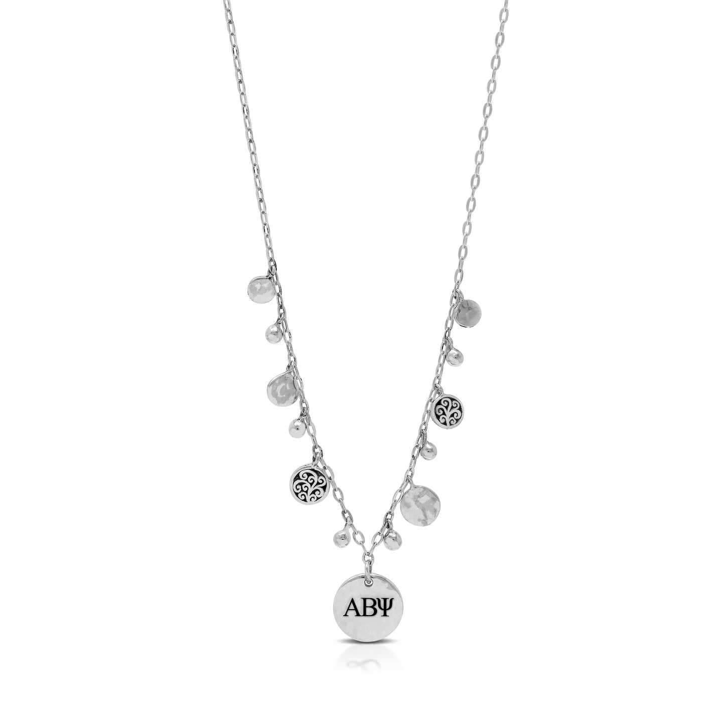 Personalized Hammered "ABY" Disc Necklace (16''-18'')