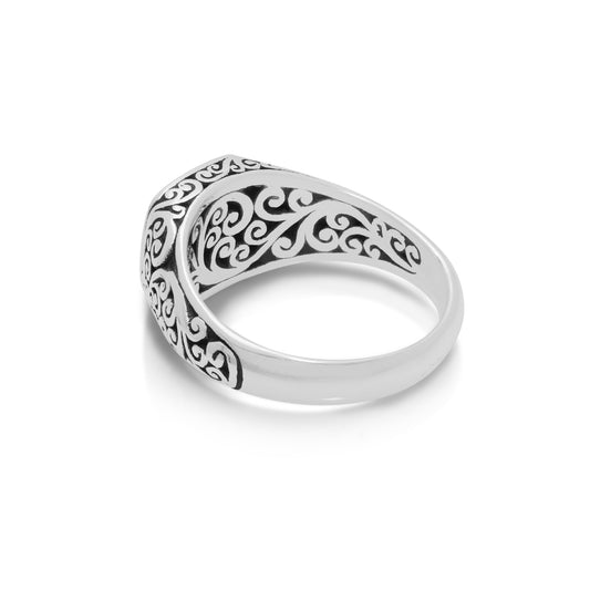 "ABY" Small Square Alphabet Signet Ring