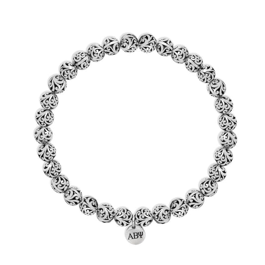 LH Scroll 6mm Bead "ABY" Stretch Bracelet