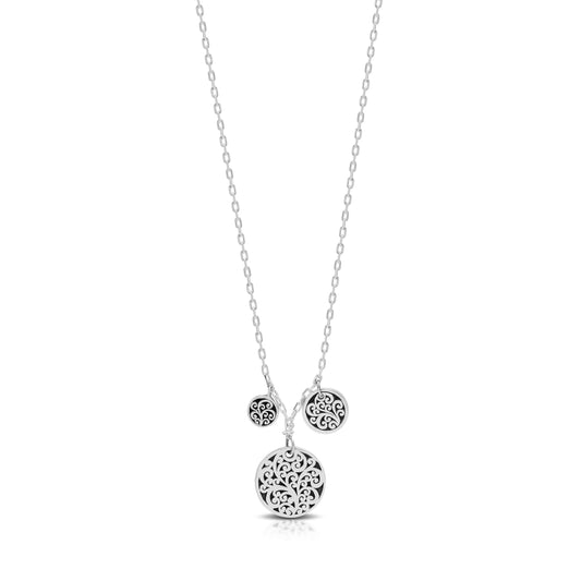 Personalized "Wishes Come True" Disc with Hammered "ABY" Disc Necklace (16''-18'')
