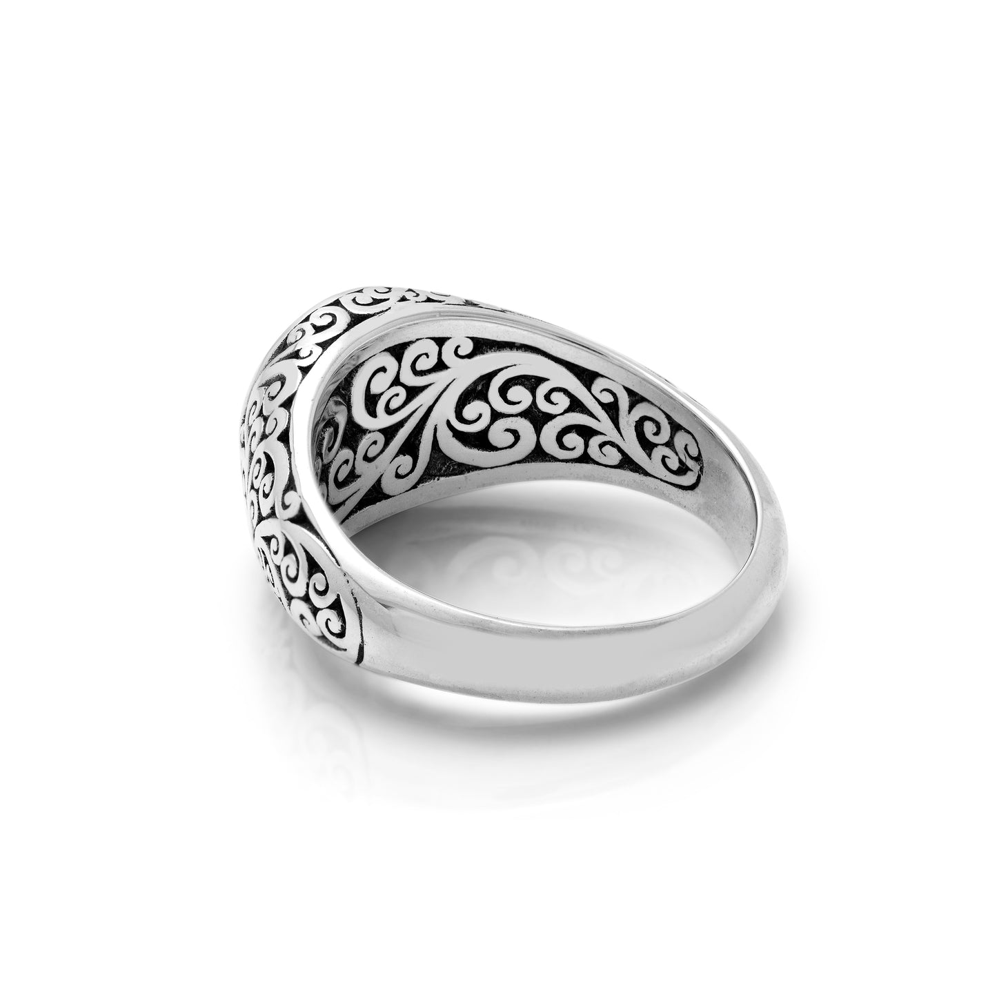 "ABY" Small Round Alphabet Signet Ring